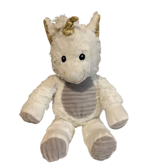 Spark Create Imagine White & Gold Unicorn Plush Toy Crinkles Rattles 16” - Picture 1 of 7